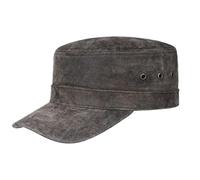 Stetson Raymore Pigskin Army cap Uomo - Berretto Estivo in Pelle Fibbia Metallo, con Visiera Estate Estate/Inverno - Taglia Unica Marrone-Nero