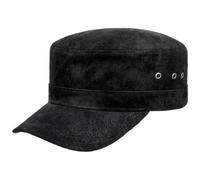 Stetson Raymore Pigskin Army cap Uomo - Berretto Estivo in Pelle Fibbia Metallo, con Visiera Estate Estate/Inverno - Taglia Unica Nero