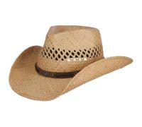 Stetson Rifterson Cappello Western da Sole Paglia Rafia Fascia in Similpelle Uomo Primavera Estate