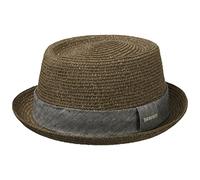 Stetson Robstown Toyo Pork Pie Cappello Donna/Uomo - Estivo da Sole di Paglia Estate Primavera/Estate - XXL (62-63 cm) Marrone