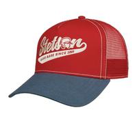 Stetson Save Base Trucker Cap donna/uomo - Baseball mesh Snapback, con picco, picco, tutte le stagioni primavera estate autunno inverno, Blu e rosso., Taglia unica