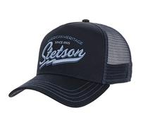 Stetson Since 1865 Trucker Cap One Size (ca. 56 - 60 cm) - Ombrello e fronte in 100% cotone - Misura regolabile - Cappellino in rete - Lunghezza ombrellone 7 cm - Estate / Inverno, Blu scuro, 56/60 cm