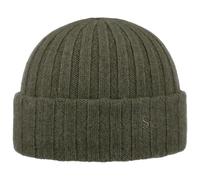 Stetson Surth Cachemire Berretto Invernale - Pregiato Berretto di Lana Unisex - Berretto in 100% Lana di Cachemire - Taglia Unica 55-60 cm - con Risvolto in Tinta Unita Oliva Taglia Unica