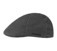 Stetson Texas Coppola in Cotone Uomo - Berretto Piatto Cappello Cotton cap con Visiera Primavera/Estate - L (58-59 cm) Nero