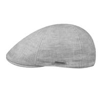 Stetson Coppola Texas Just Linen Donna/Uomo - Made in The EU Berretto Estivo Lino Cappello Piatto con Visiera, Fodera Estate Primavera/Estate - M (56-57 cm) Grigio-mélange