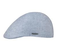 Stetson Coppola Texas Just Linen Donna/Uomo - Made in The EU Berretto Estivo Lino Cappello Piatto con Visiera, Fodera Estate Primavera/Estate - L (58-59 cm) Azzurro