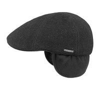 Stetson Texas Wool Coppola Paraorecchie Uomo - Cappellino in Lana Cappello Piatto con Visiera, paraorecchie, Fodera, Fodera Inverno Autunno/Inverno - L (58-59 cm) Antracite