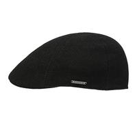 Stetson Texas Wool Gatsby cap Coppola Uomo - Berretti Piatti Cappello Piatto Berretto Becco Anatra con Visiera, Fodera, Fodera Inverno Autunno/Inverno - M (56-57 cm) Nero