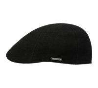Stetson Texas Wool Gatsby cap Coppola Uomo - Berretti Piatti Cappello Piatto Berretto Becco Anatra con Visiera, Fodera, Fodera Inverno Autunno/Inverno - L (58-59 cm) Nero