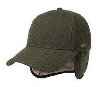 Stetson Vaby Earflap Fullcap con cachemire Uomo - Berretto con visiera e coprinuca - Berretto da baseball con paraorecchie - Cappellino in lana autunno/inverno oliva scuro XL (60-61 cm)