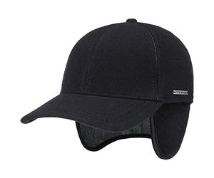 Stetson Vaby Earflap Fullcap con Cachemire Uomo - Berretto con Visiera e coprinuca - Berretto da Baseball con paraorecchie - Cappellino in Lana Autunno/Inverno Blu Scuro XL (60-61 cm)