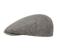 Stetson Woodfield Coppola in Lino Uomo - Made The EU Cappello Piatto Berretti Piatti con Visiera, Fodera Primavera/Estate - L (58-59 cm) Antracite