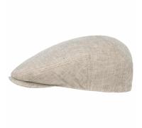Stetson Woodfield Coppola in Lino Uomo - Made The EU Cappello Piatto Berretti Piatti con Visiera, Fodera Primavera/Estate - L (58-59 cm) Beige Chiaro