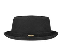 Stetson Wool Pork Pie Unisex - Pork Pie in Feltro di Lana Made in Italy - Cappello da Uomo in Lana Vergine e Fodera in Cotone - Fedora Autunno/Inverno - Cappello Invernale Nero 58 cm