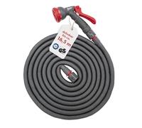 Steuber Tubo da giardino flessibile Platinum GREY con 8 funzioni di spruzzo, 16,5 m, sigillo TÜV Süd, con adattatore interno ed esterno