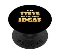 Steve Costume IDGAF Meme Personalized First Name Steven Joke PopSockets PopGrip Adesivo