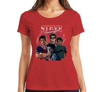 Steve Harrington Stranger Serienfan Regalo Babysitter Hawkins, maglietta da donna, Colore: rosso, XL