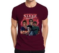 Steve Harrington Stranger Serienfan Regalo Babysitter Hawkins, maglietta da uomo, bordeaux, S