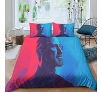 Steve Jobs 3 Pezzi 3D Stampa Digitale iGod Copripiumino Set Copripiumino Set Di Biancheria Da Letto E Federe Con Cerniera Microfibra Morbido Per Bambini Double（200x200cm）