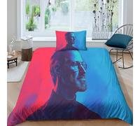 Steve Jobs 3 Pezzi Set Copripiumino Copripiumino 3D Stampa Digitale iGod E Federe Con Cerniera Microfibra Morbido Set Di Biancheria Da Letto Per Bambini Single（135x200cm）