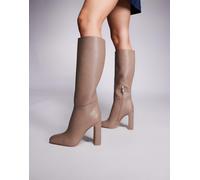 Steve Madden - Ally - Stivali al ginocchio color tortora in pelle-Neutro 39