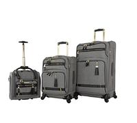 Steve Madden Designer Luggage Collection - Set di valigie da viaggio Softside espandibili leggere - Il set da viaggio include una borsa sotto il sedile, 20 pollici Carry on e 71,1 cm a quadri valigia,