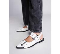 Steve Madden - Grand Ave - Scarpe bianche con cinturino sul retro e fibbie-Bianco 36