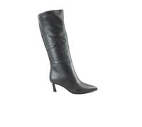 STEVE MADDEN LAVAN black leat nero stivale donna tubolare tacco punta pelle