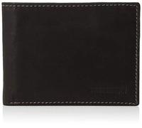 steve madden Leather RFID Wallet Extra Capacity Attached Flip Pocket Portafogli, Nero (Antico), Taglia Unica Uomo