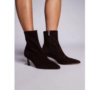 Steve Madden - Lulah - Stivaletti a calza in camoscio marrone con tacco medio 38