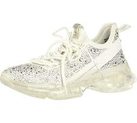 Steve Madden Maxima, Scarpe da Ginnastica Donna, Strass Bianchi, 39 EU