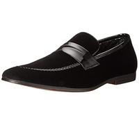 Steve Madden Men's Crescent Penny Loafer, Black Velvet, 9