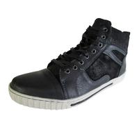 Steve Madden Mens P-Ovell Hi Top Sneaker Moda Scarpe, Pelle Nera, US 10