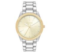 Steve Madden Orologio da donna con cinturino in vero cristallo, Bicolore/Champagne
