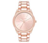 Steve Madden Orologio da donna con cinturino in vero cristallo, Oro rosa