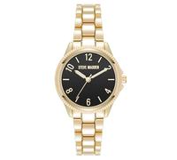 Steve Madden Orologio da donna, Nero/Oro