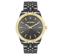 Steve Madden Orologio da quadrante diamante genuino maschile, Bicolore/Scuro Grigio
