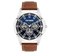Steve Madden Orologio da uomo con cinturino, Blu/Argento