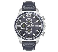 Steve Madden Orologio da uomo con cinturino, Blu navy/Argento