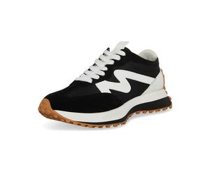 Steve Madden Women's Campo Sneaker, Black/White, 11