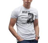 Steve McQueen Biker Motorcycle Cool Classic Retro How Are Your Brakes T-Shirt Maglietta Bianca per Uomo Size M
