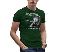 Steve McQueen Biker Motorcycle Cool Classic Retro How Are Your Brakes T-Shirt Verde Militare da Uomo Size XXL