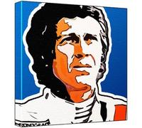 Steve Mcqueen - Stampa Pop Art (Multicolore; Sfondo Blu) 30 x 30 x 2,5 cm Deep Box Canvas