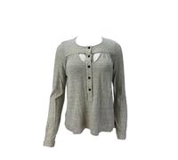 Steven Alan Maglietta Grigia Roxanne A Maniche Lunghe A Righe Taglia S NWT