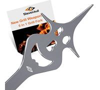 STEVEN-BULL S Forchetta BBQ per griglia, forchetta per carne lunga 35 cm, strumento per grigliare multifunzionale 6 in 1 ol, regali a sorpresa per gli uomini
