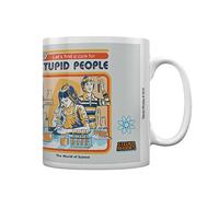 Steven Rhodes MG25682 Tazza in Ceramica, 11oz/315 ml, Motivo: Let's Find A Cure for Stupid People, Bianco