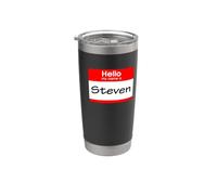 Steven, targhetta con scritta "Hello My Name is Name" Bicchiere termico in acciaio inox doppia parete