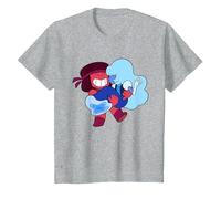 Steven Universe Sweet on Ruby And Sapphire Maglietta, Bambini, Grigio Melange, 6 Anni