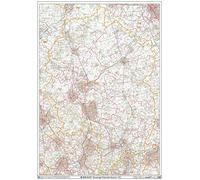 Stevenage - SG - Mappa della parete del codice postale - Rivestito in plastica