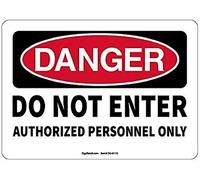 Stevenca Targa in metallo con scritta "Do Not Enter Authorized Personnel Only", 20,3 x 30,5 cm, decorazione da parete in alluminio